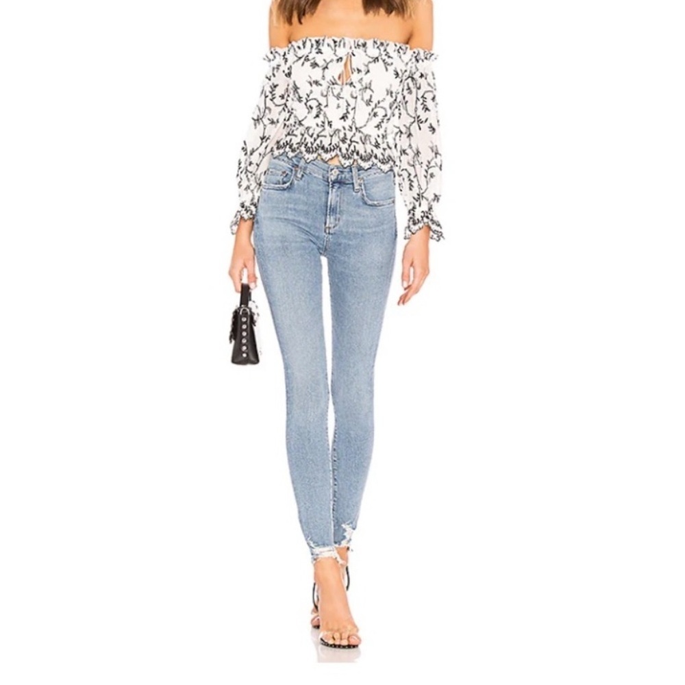Agolde Blue Skinny Jeans High-Waisted Stretch Size 27